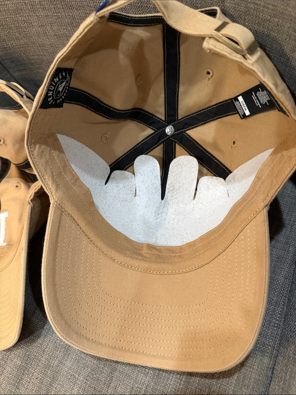 Tan LA Embroidered Baseball Cap - Classic Adjustable Hat - Picture 3 of 3